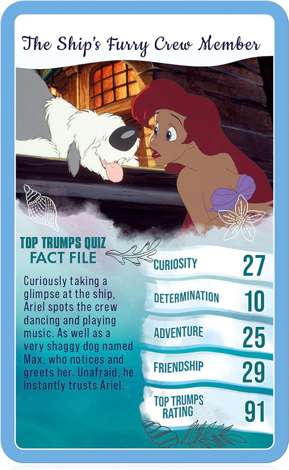 Top Trumps Disney’s Little Mermaid Specials Card Game, play with 30 of your favourite moments with Ariel, Sebastian, Flounder, Max the Dog and Scuttle, educational gift and toy for ages 8 plus