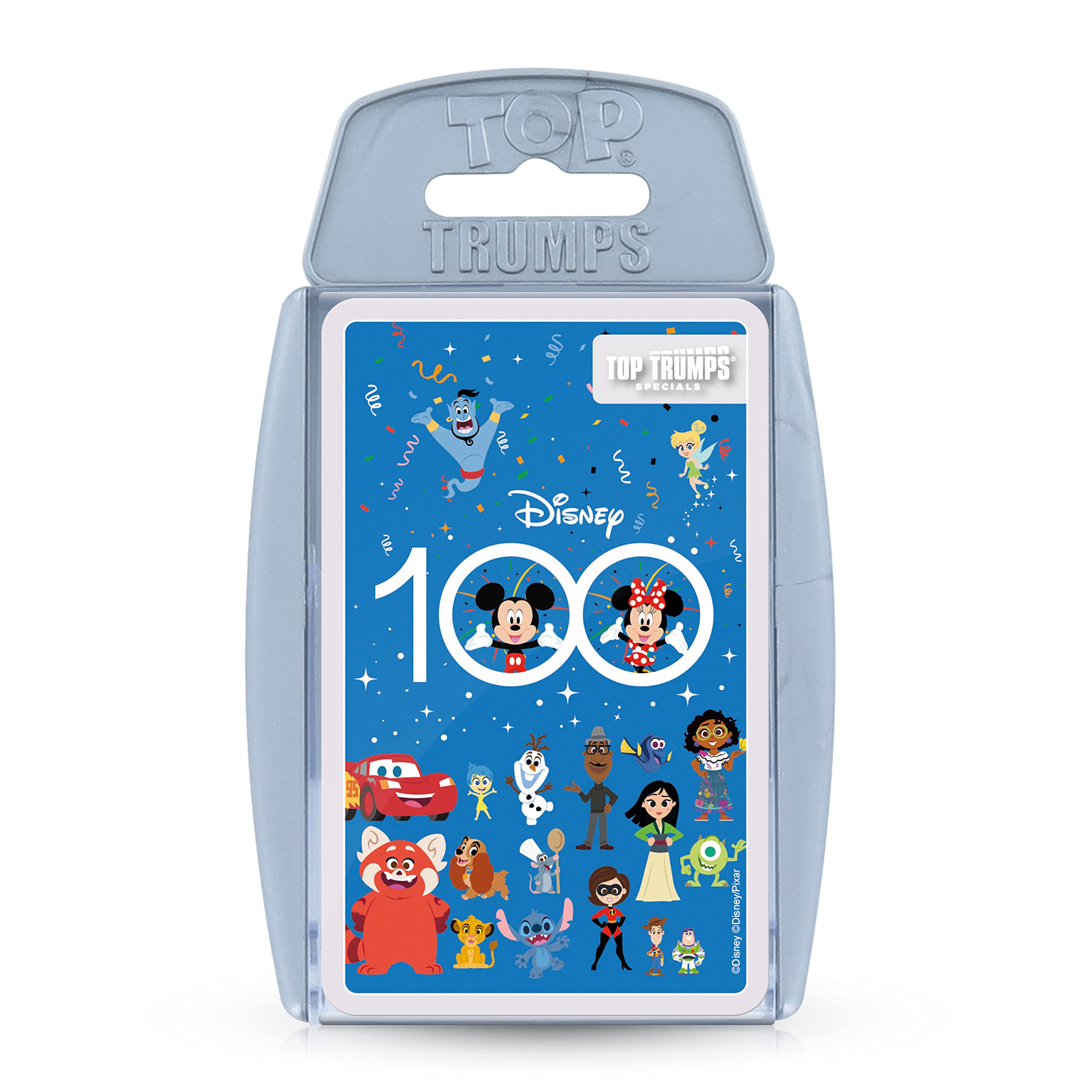 Top Trumps Disney’s 100 Specials Card Game, celebrate and play with 30 of your favourite characters including Elsa, Woody, Mickey Mouse, Cinderella and Simba, educational gift and toy for ages 8 plus
