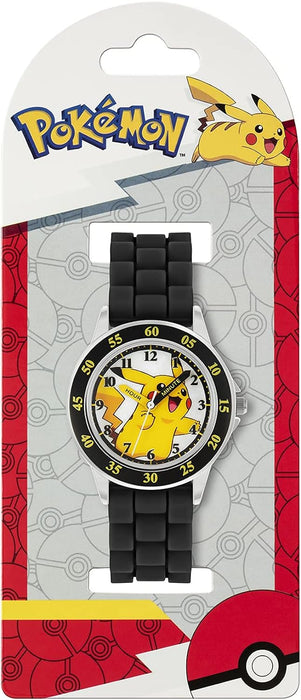 Pokémon Black Silicone Strap Time Teacher Watch POK9048