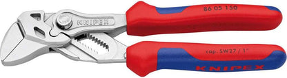 KNIPEX Zangenschlüssel, verchromt, 250 mm, greift stufenlos bis 52 mm, Feinverstellung per Knopfdruck, Comfort-Griff, Schraubenschlüssel 86 05 250