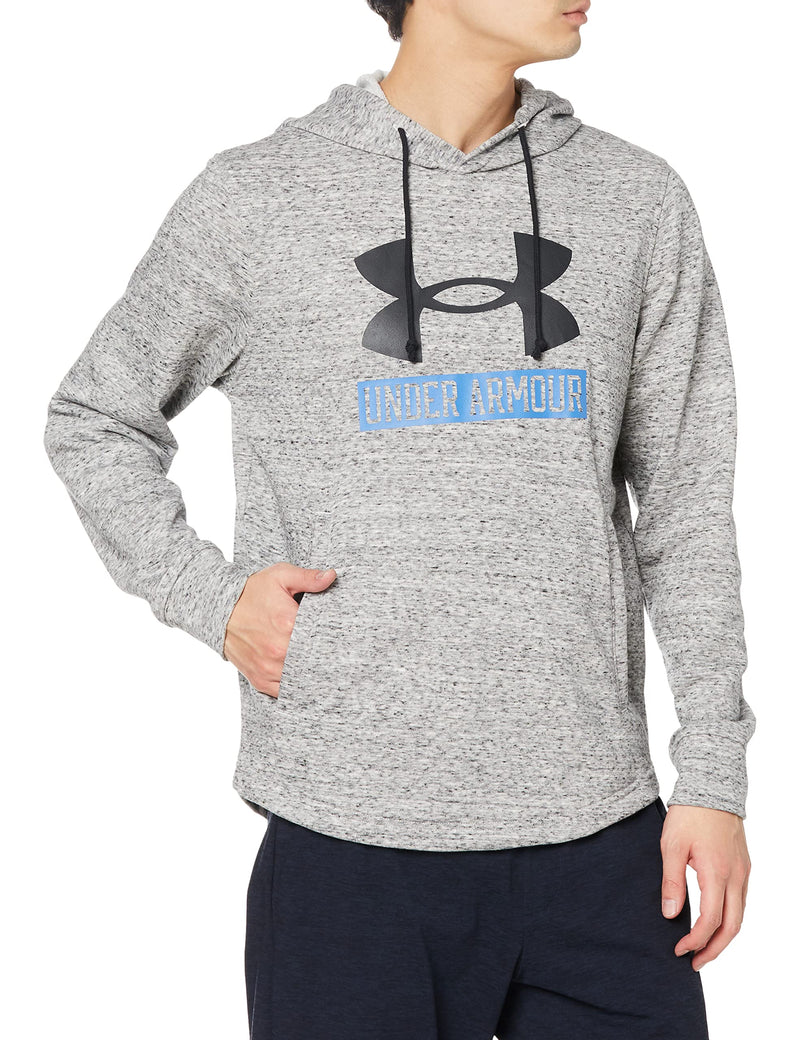 Under Armour Men's Rival Terry Logo Hoodie Fleece Tops XL Onyx White-black (1370390-112)