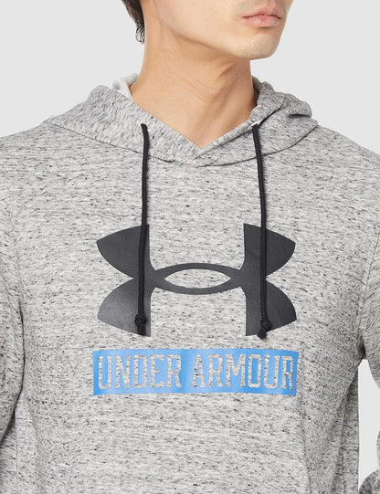Under Armour Men's Rival Terry Logo Hoodie Fleece Tops XL Onyx White-black (1370390-112)