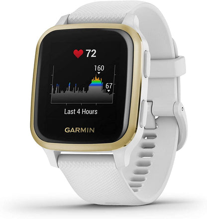 Garmin Venu Sq GPS Smartwatch with All-day Health Monitoring and Fitness Features, Built-in Sports Apps and More, White with Light Gold Bezel Venu Sq White