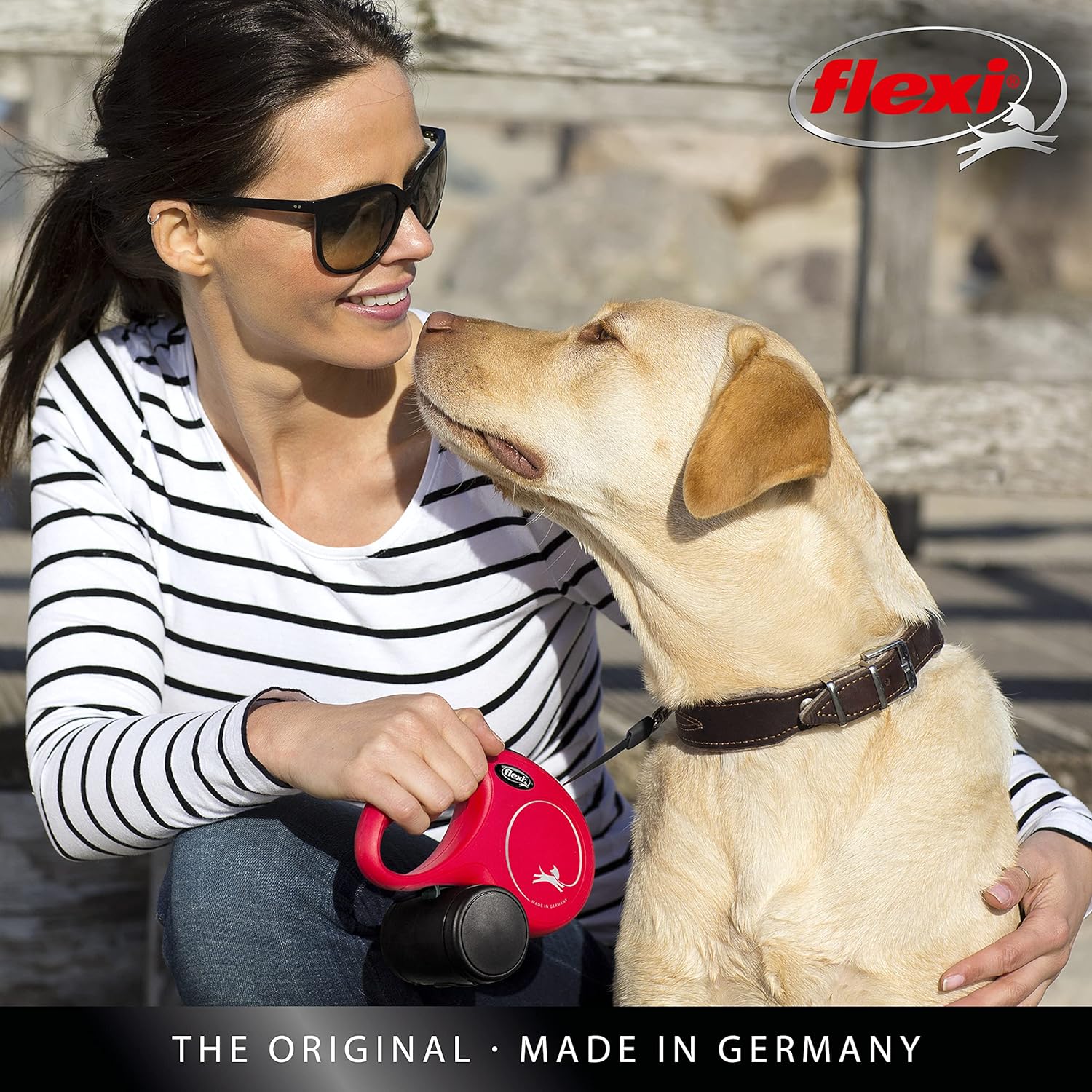 Flexi New Classic Cord Blue Medium 8m Retractable Dog Leash/Lead for dogs up to 20kgs/44lbs Medium (8m)