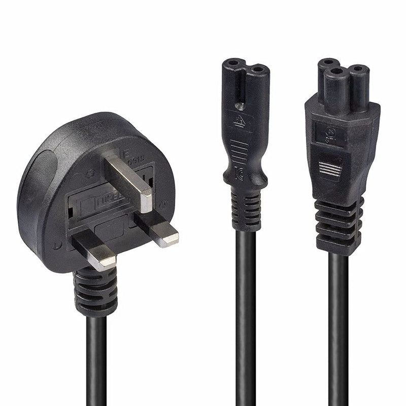 LINDY 30427 IEC 2.5 m Splitter Cable 3 Pin Plug to IEC C5 and C7 "Y" Splitter lead - Black