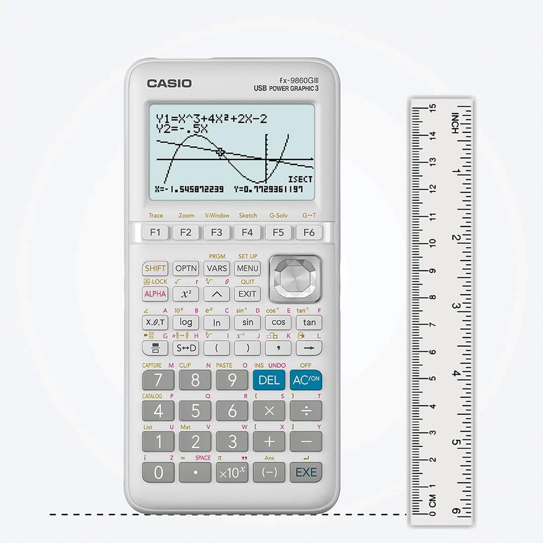 Casio FX-9860GIII Graphing Calculator, 21.2 x 91.5 x 184 mm, Silver Colour