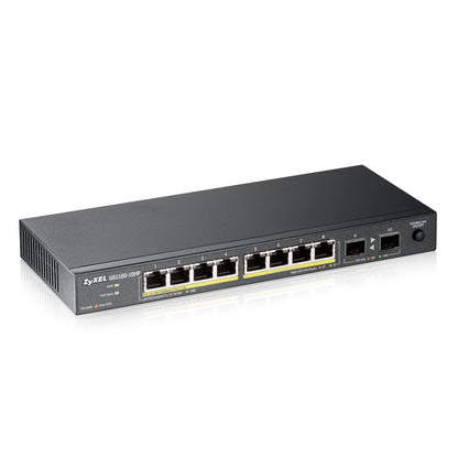 Zyxel 10-Port Gigabit Unmanged PoE+ Switch  - Fanless Design, UK Plug