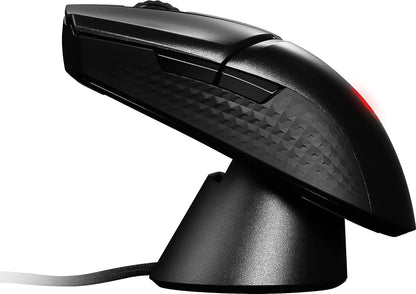 MSI CLUTCH GM31 LIGHTWEIGHT WIRELESS Gaming Mouse - 12000 DPI Optical Sensor, Right-Handed, 60M+Click Switches, 6-Buttons, 110-Hour Battery, Charging Dock, 1ms Latency, RGB, 73g - Wired/Wireless