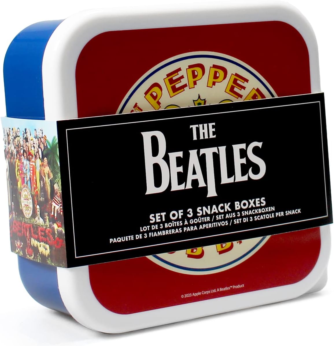 Half Moon Bay The Beatles Set of 3 Lunch and Snack Boxes Storage SGT Pepper's Lonely Hearts Clubs Band