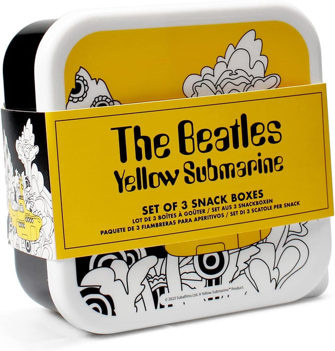 Half Moon Bay The Beatles Set of 3 Lunch and Snack Boxes Storage Yellow Submarine