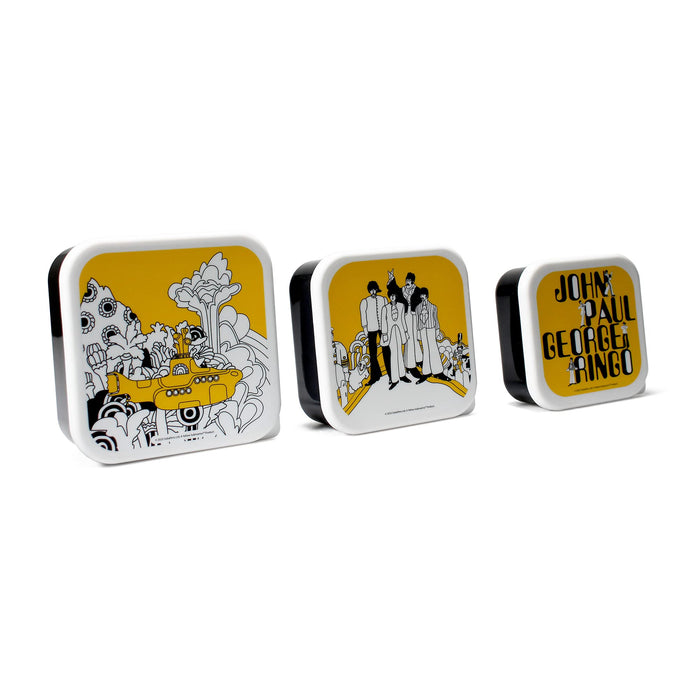 Half Moon Bay The Beatles Set of 3 Lunch and Snack Boxes Storage Yellow Submarine