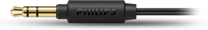 Philips on-ear headphones SHL5005/00 on-ear headphones with cable (great sound, sound-absorbing leather ear pads, built-in microphone, lightweight steel headband, flat folding) black