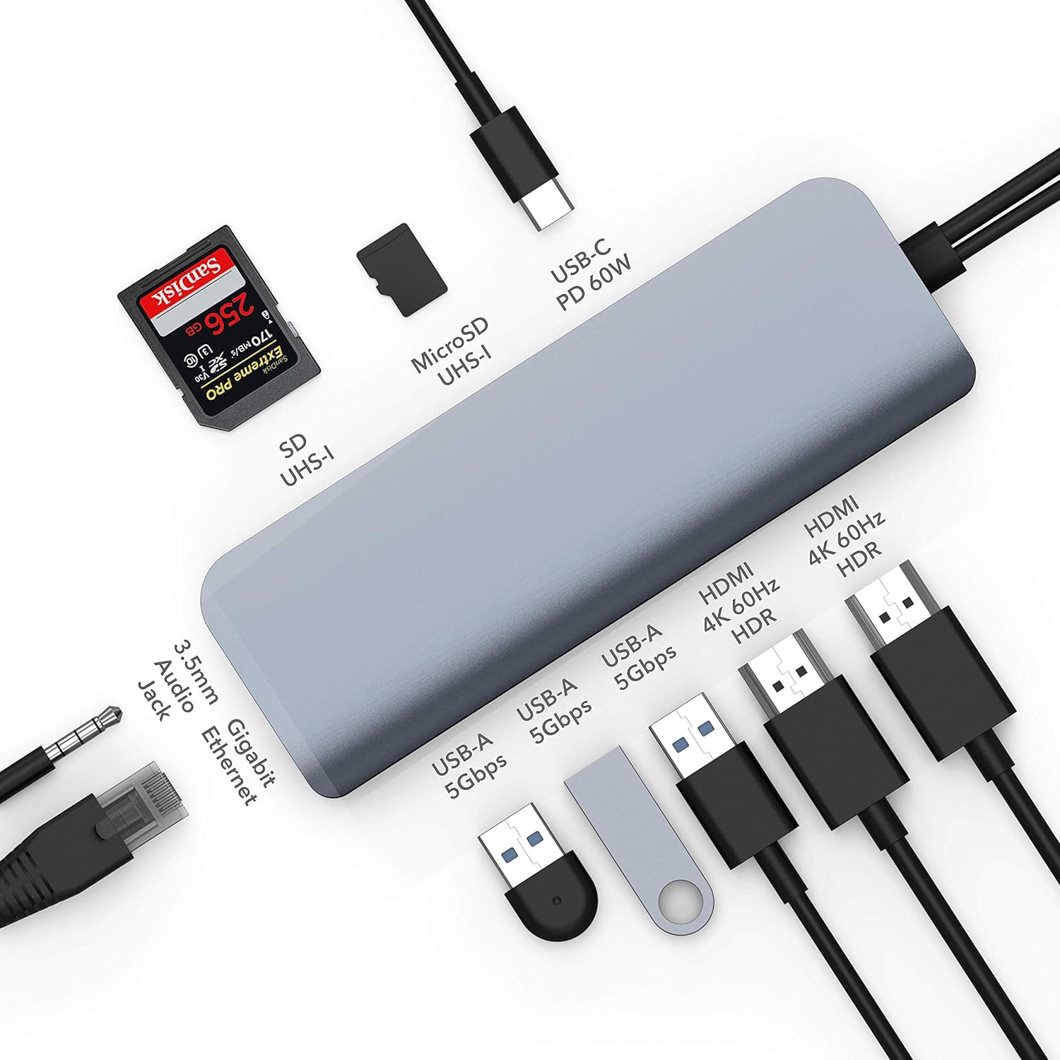 Usb Hub Hyper Hd392-Silver Silver