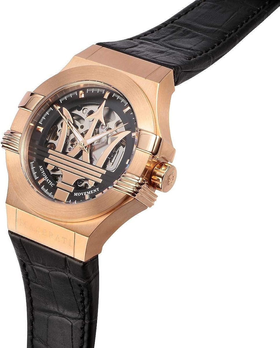 Men's Watch, Potenza Collection, Made of Stainless Steel, Rose Gold PVD, Leather - R8821108039