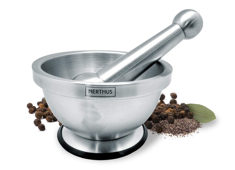Nerthus FIH 020 Mortar & pestle. Includes a rubber base that prevents slipping