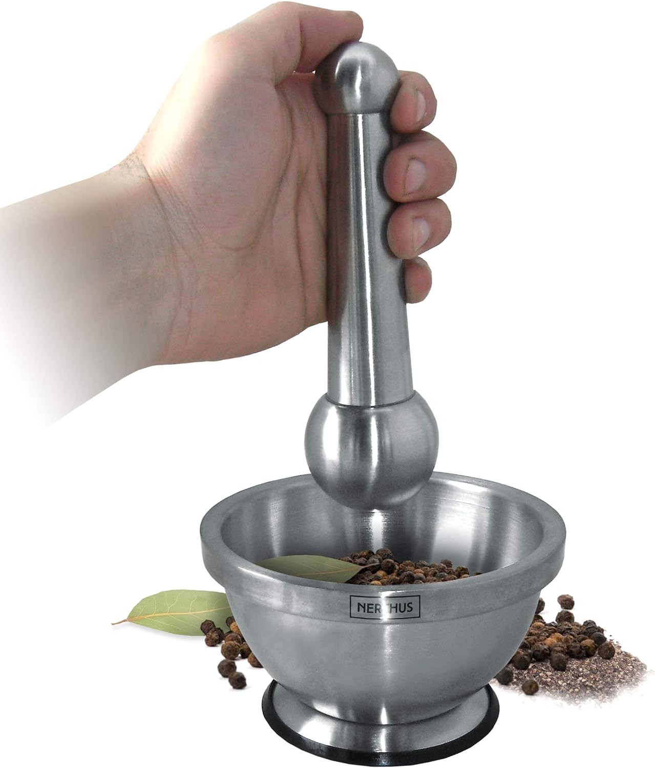 Nerthus FIH 020 Mortar & pestle. Includes a rubber base that prevents slipping