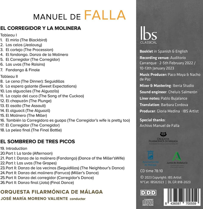 Manuel De Falla: El Correfidor Y La Molinera/El Sombrero De...