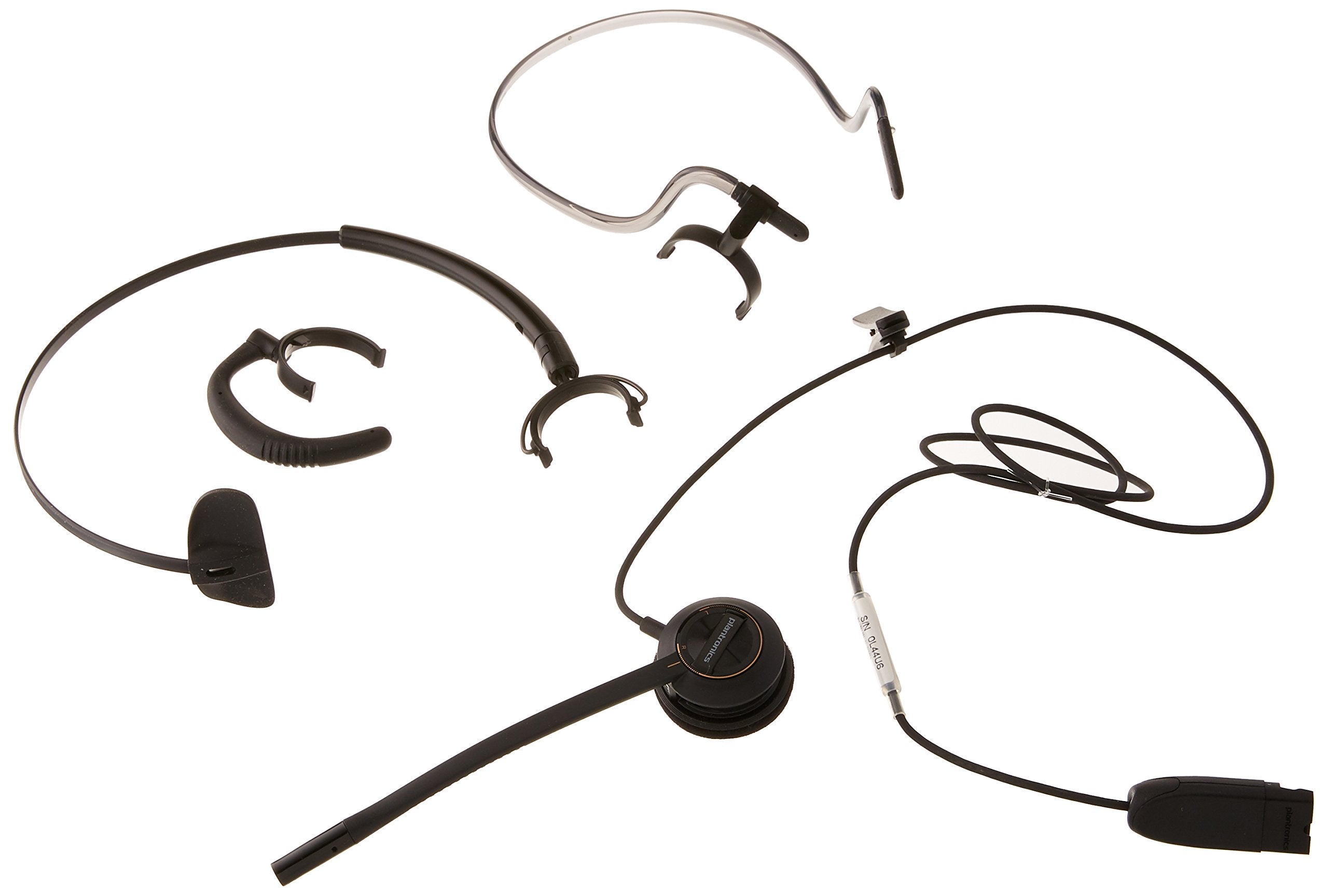 Plantronics HW540, One-Ear EncorePro Headset with Hook and Neck Clip and DA90, Black
