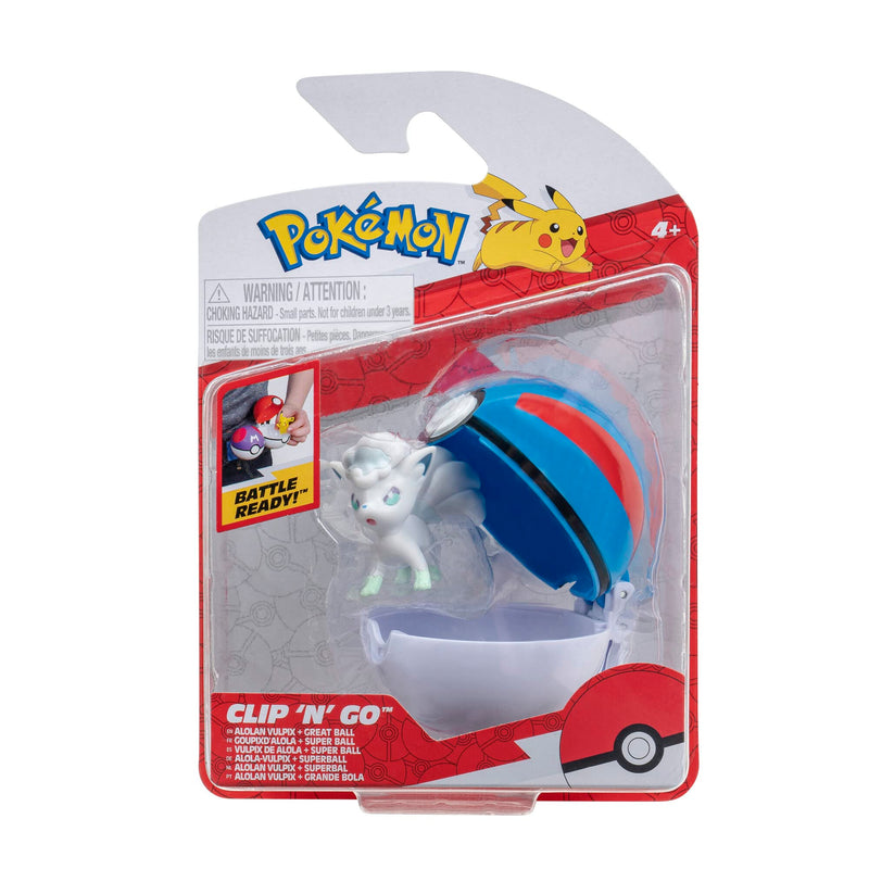 Pokémon PKW3135 Clip ‘N’ Go Alolan Includes 2-Inch Battle Figure and Ball Accessory, Alola-Vulpix