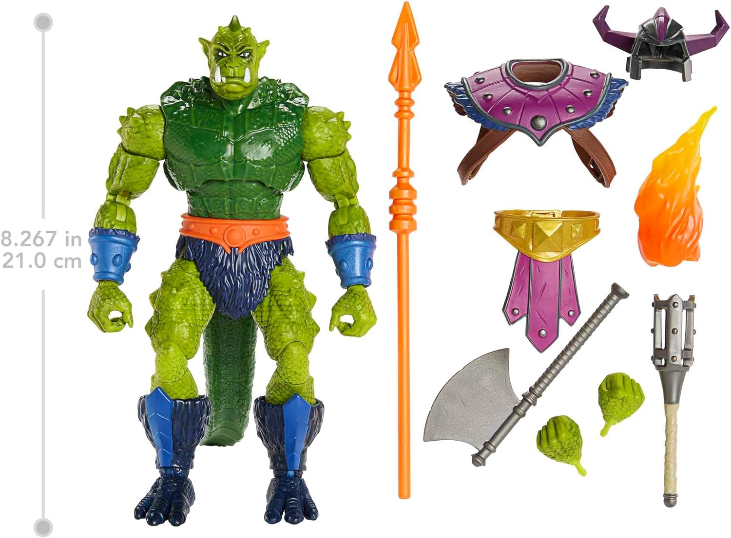 Masters of the Universe Masterverse Action Figure Oversized New Eternia Whiplash, 8.5 Inches, 30 Articulations, Battle Accessories, HLB68