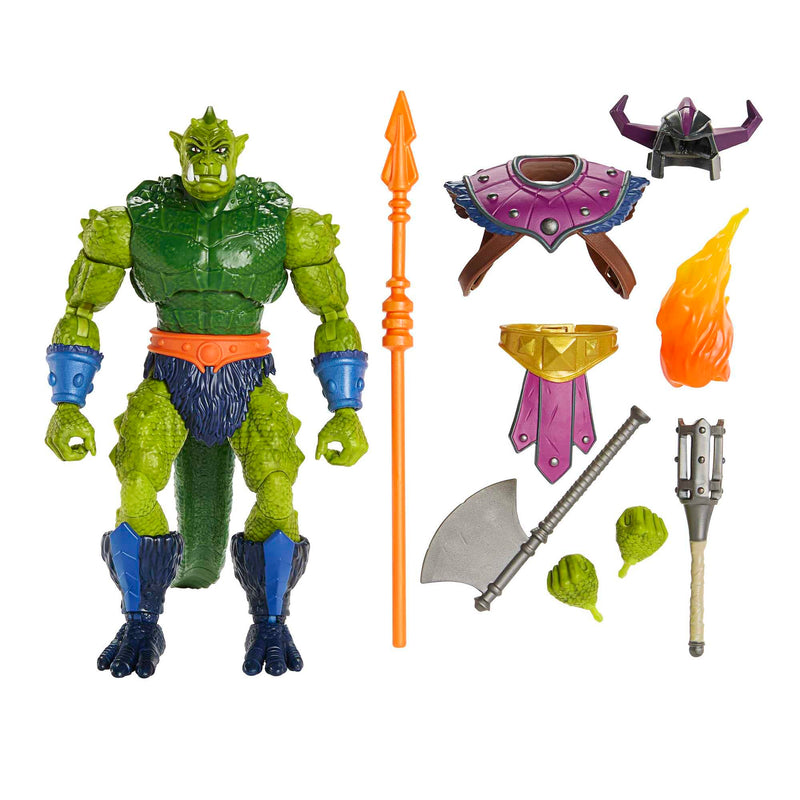 Masters of the Universe Masterverse Action Figure Oversized New Eternia Whiplash, 8.5 Inches, 30 Articulations, Battle Accessories, HLB68