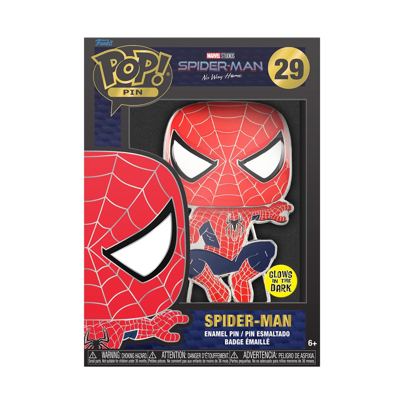 Loungefly POP! Large Enamel Pin MARVEL: SPIDERMAN TOBEY MCGUIRE - Spider-Man - Spiderman No Way Home Enamel Pins - Cute Collectable Novelty Brooch - for Backpacks & Bags - Gift Idea