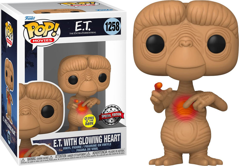 Funko Pop! Movies: E.T. 40th - E.T. With - Glow In the Dark Heart - E.T. the Extra Terrestrial - Collectable Vinyl Figure - Gift Idea - Official Merchandise - Toys for Kids & Adults - Movies Fans