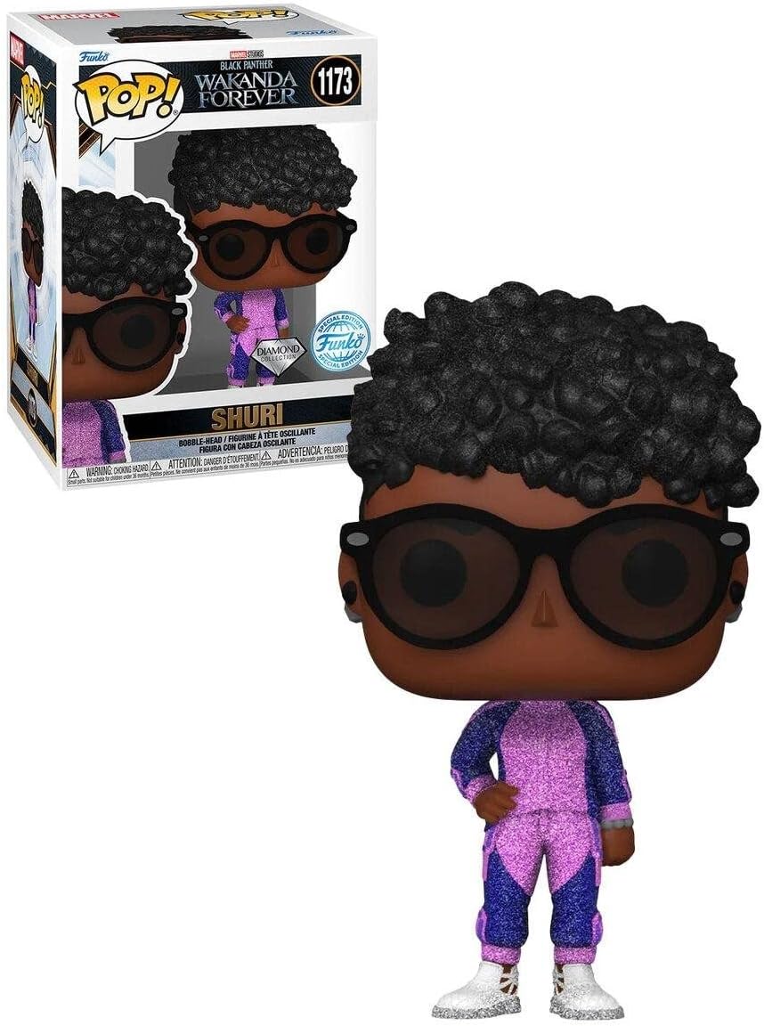 Funko Pop! Marvel: BPWF - Princess - Shuri - Diamond Glitter - Black Panther - Collectable Vinyl Figure - Gift Idea - Official Merchandise - Toys for Kids & Adults - Movies Fans