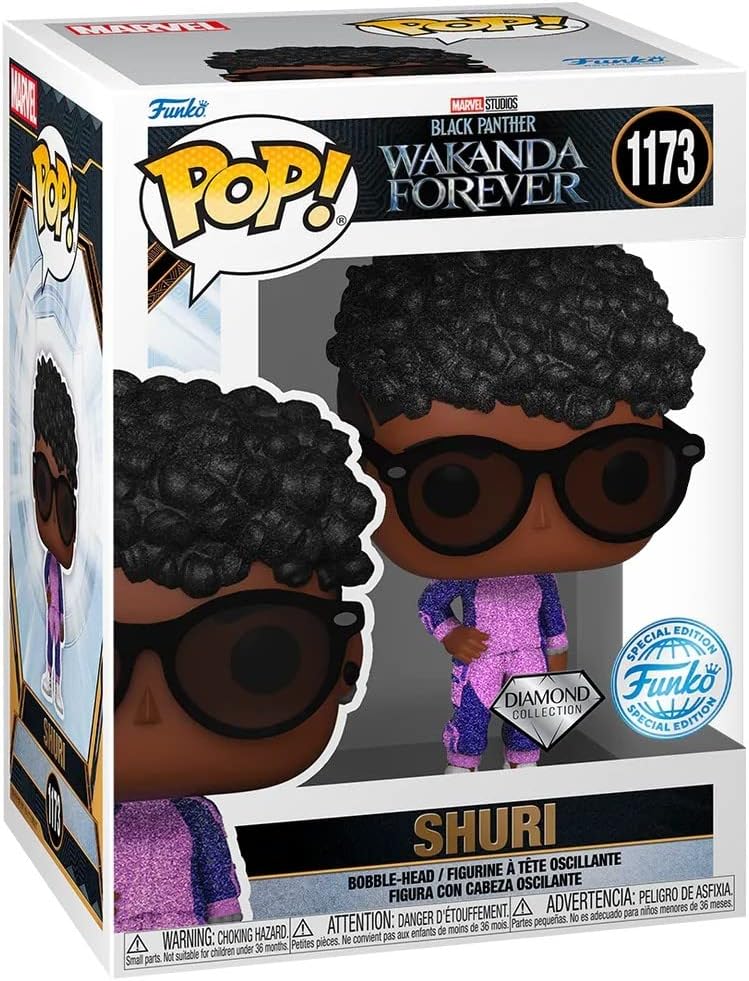 Funko Pop! Marvel: BPWF - Princess - Shuri - Diamond Glitter - Black Panther - Collectable Vinyl Figure - Gift Idea - Official Merchandise - Toys for Kids & Adults - Movies Fans