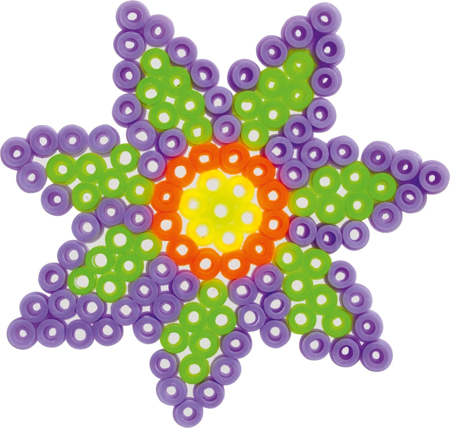 Folia 73204 Fun Starter Set, with a Flower Shaped Pen Plate, 220 Beads, Tweezers, Ironing Paper and Instructions (English Language not Starter Set 4