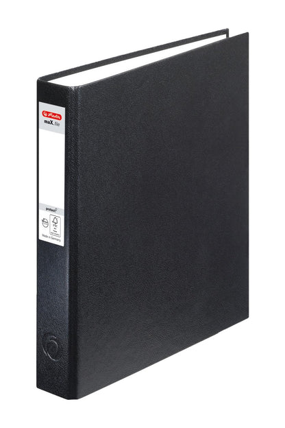 Herlitz max. File Protect A5 Ring Binder – 1 x 2 Ring Mechanism 25 mm Filling Height – Blue Black