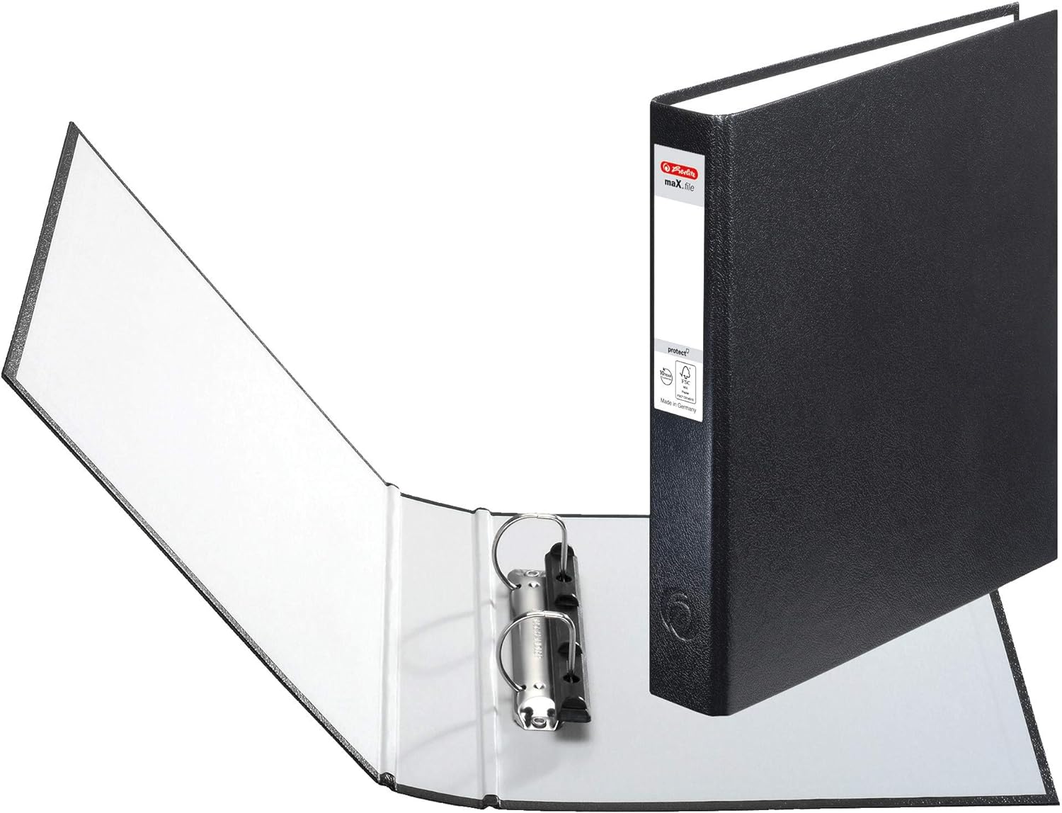 Herlitz max. File Protect A5 Ring Binder – 1 x 2 Ring Mechanism 25 mm Filling Height – Blue Black