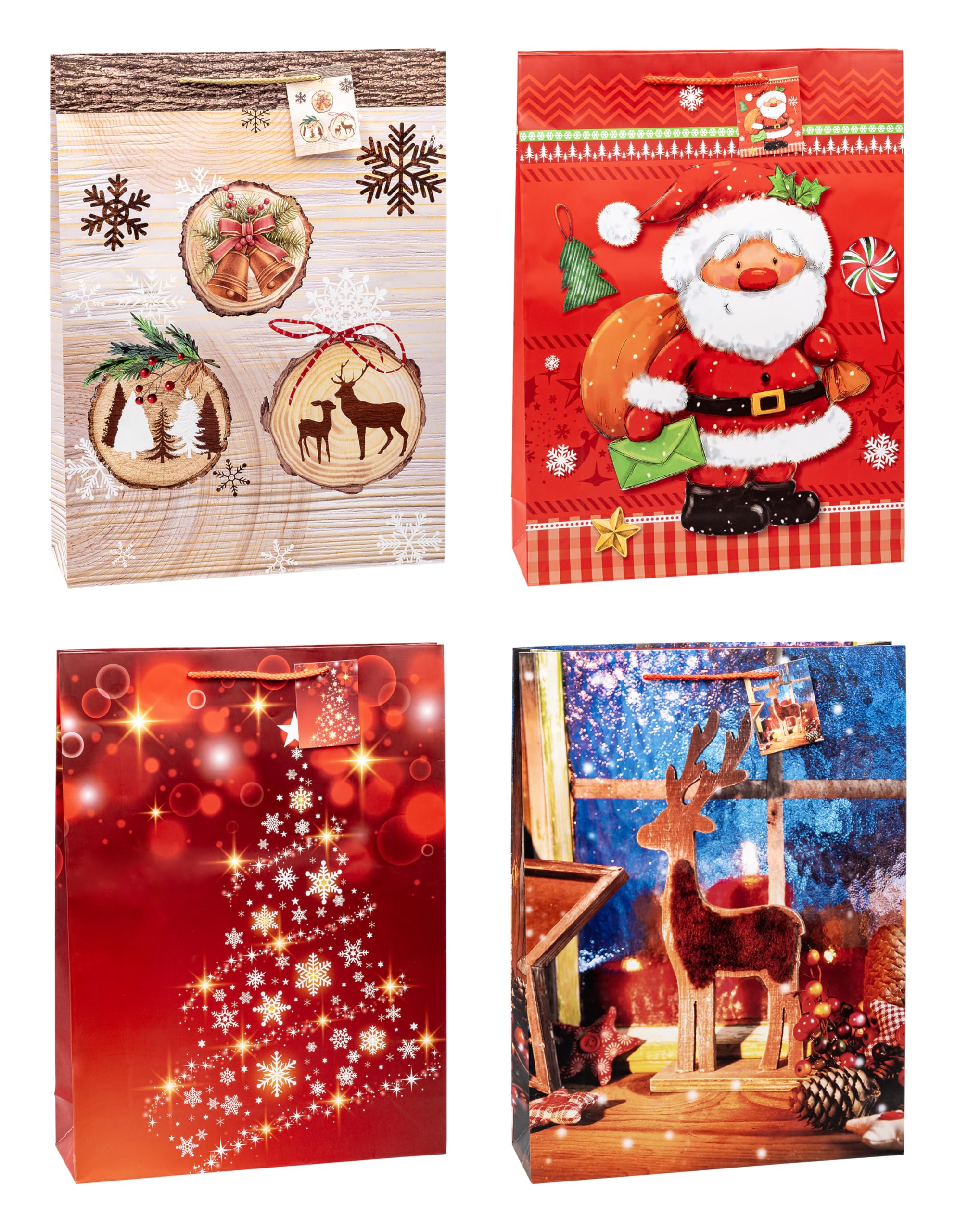 TSI 84177 gift bags Christmas No 7, Pack of 12, size: xtra large (17,5 x 13 x 4 inch) 1 count (Pack of 12) XXL Single