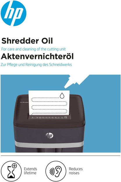 HP Paper Shredder Oil 400 ml Bottle, Plant Based for Care for Your Shredder, 9132 1.00 ml (Pack of 400)