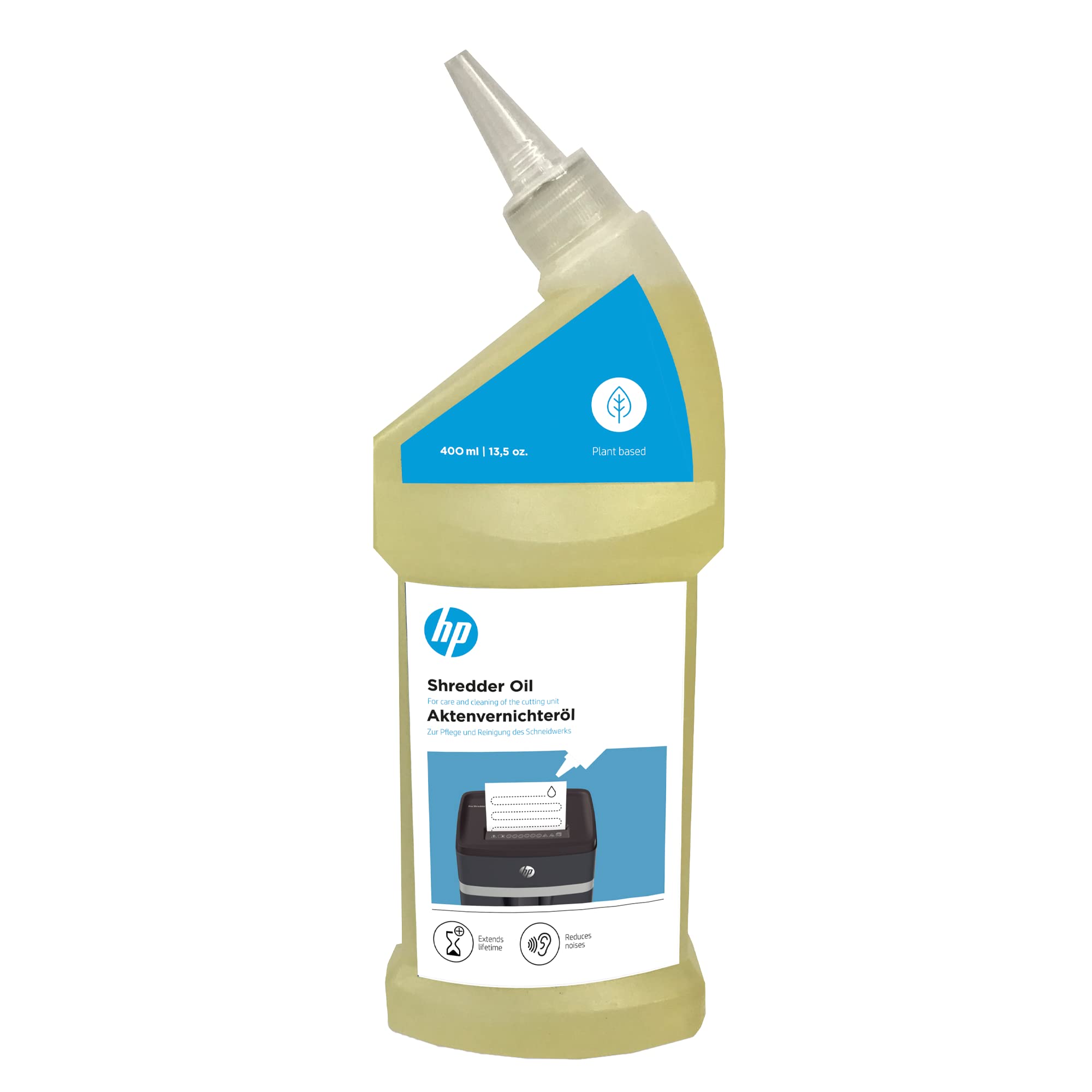 HP Paper Shredder Oil 400 ml Bottle, Plant Based for Care for Your Shredder, 9132 1.00 ml (Pack of 400)