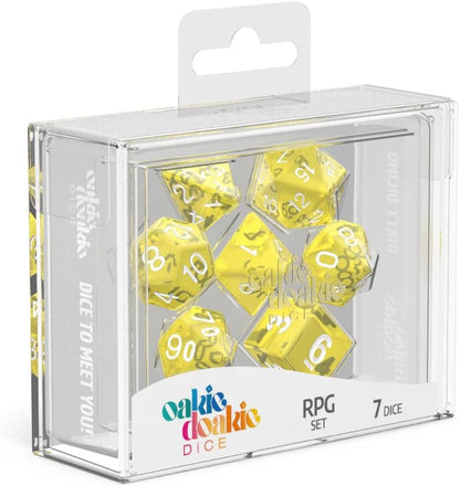Oakie Doakie Dice RPG Set Translucent - Yellow (7) Divers Yellow