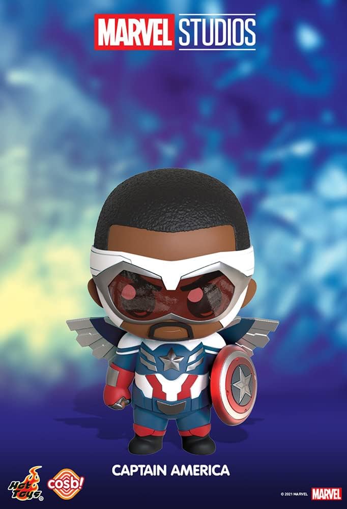 COSBY Marvel Collection CBX048 TV Drama Falcon & Winter Soldier Captain America #019 Non-Scale Figure, Blue, Approximately 3.1 inches (8 cm) Tall Captain America (Sam Wilson)