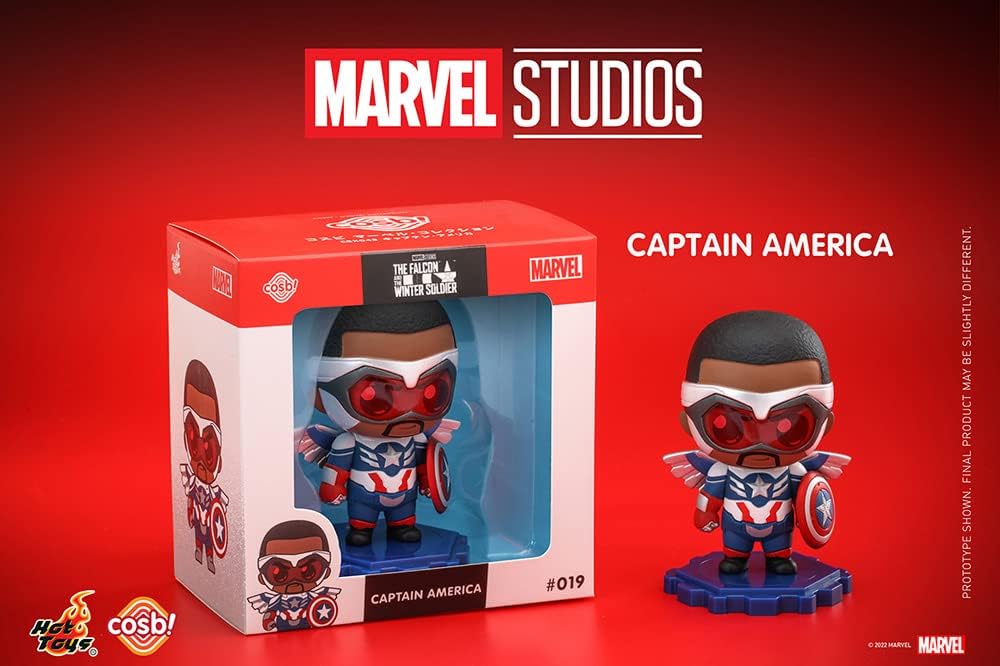COSBY Marvel Collection CBX048 TV Drama Falcon & Winter Soldier Captain America #019 Non-Scale Figure, Blue, Approximately 3.1 inches (8 cm) Tall Captain America (Sam Wilson)