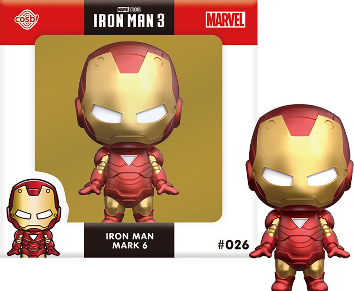 Cosbi Marvel Collection CBX065 Iron Man 3 Movie Iron Man Mark 6#026 Non-Scale Figure, Red, Height Approx. 3.1 inches (8 cm)