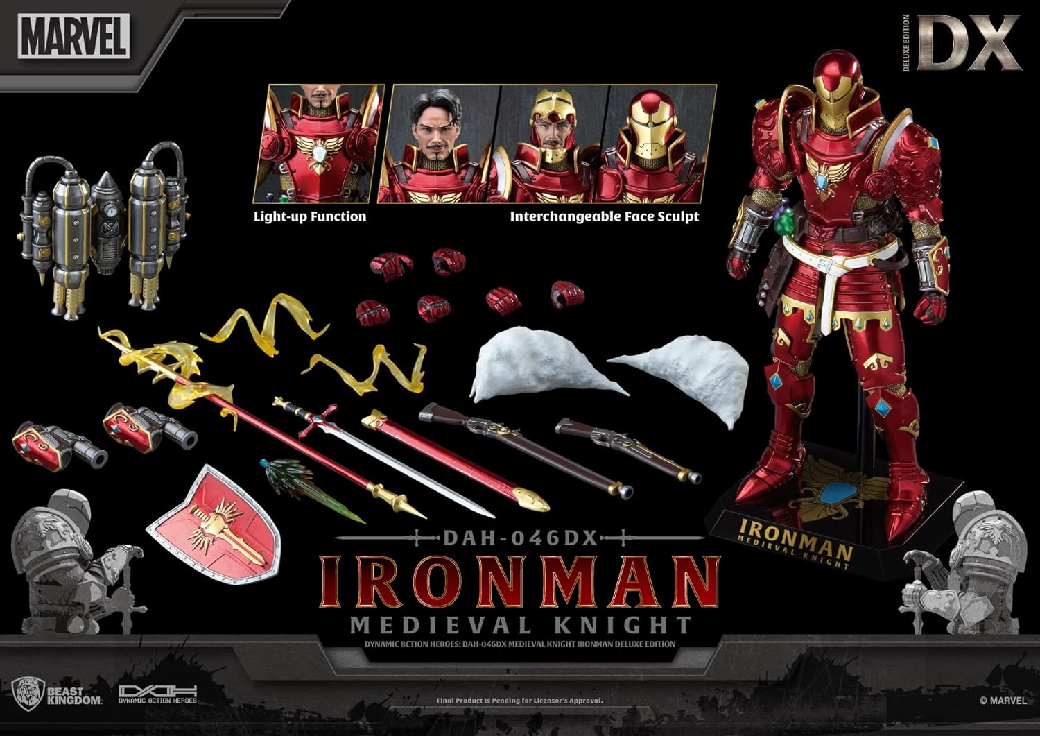 Beast Kingdom DAH-046DX Medieval Knight - Iron Man Deluxe Version