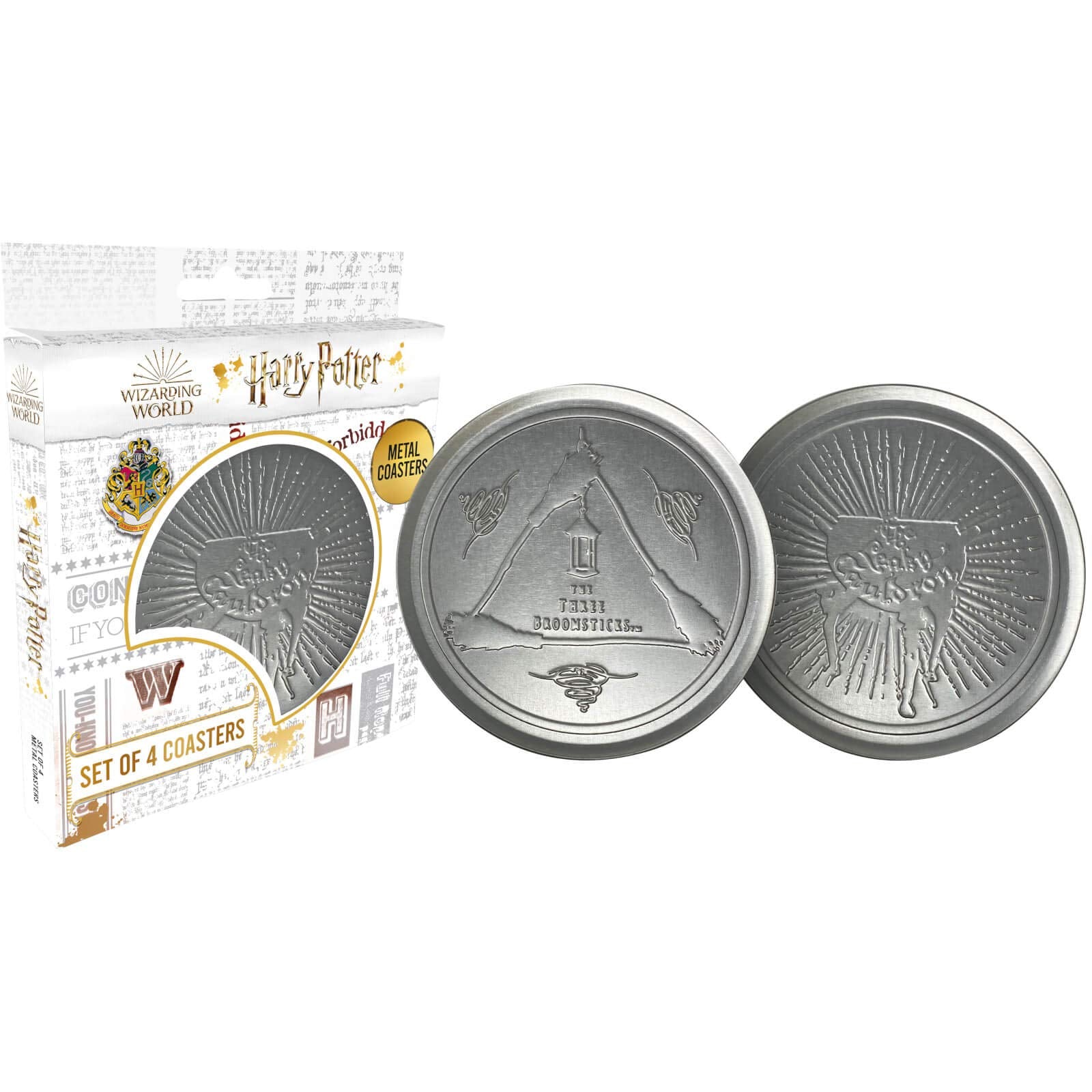 Harry Potter Set of 4 Embossed Metal Coasters