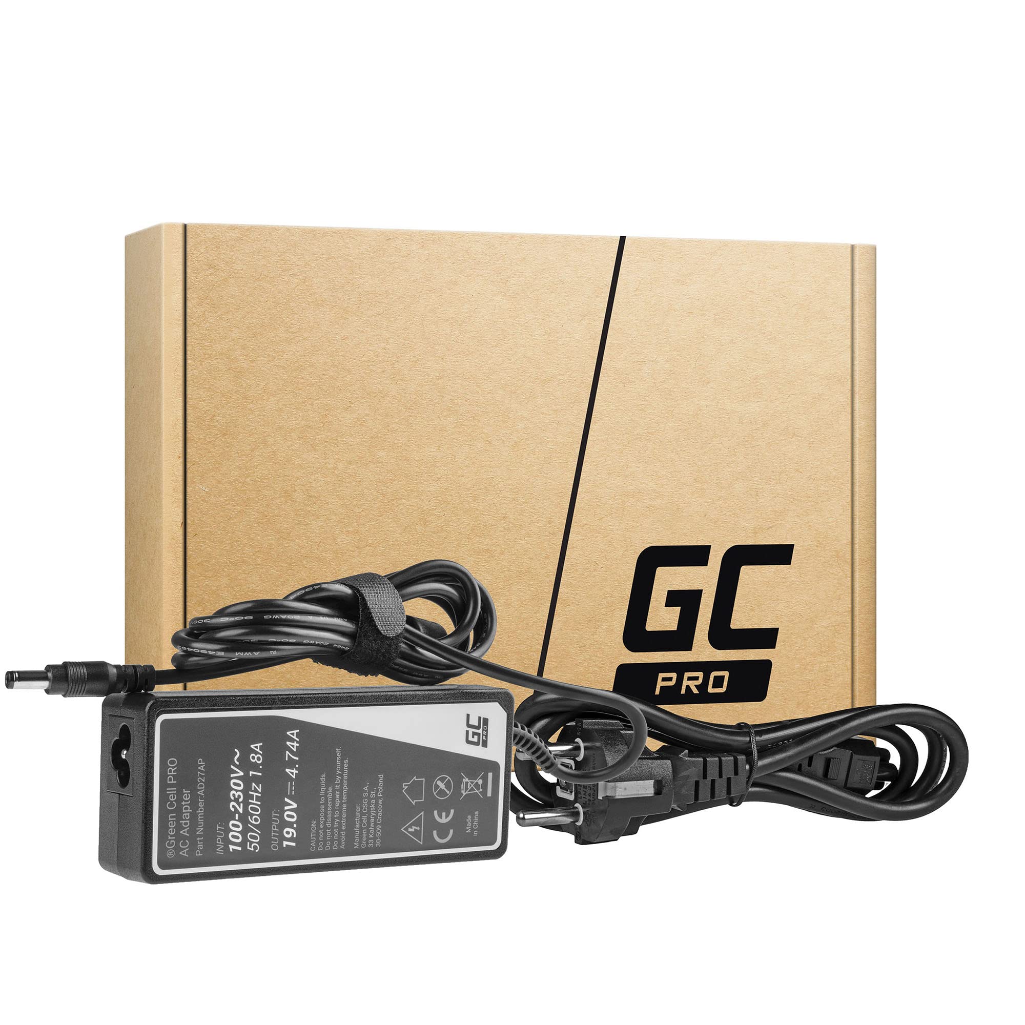 GC PRO Power Supply for Asus A52 K50IJ K52 K52F K52J K53S K53SV X52 X52J X53S X53U X54C X54 X54H Laptop Charger with Power Cable (19V 4.74A 90W)