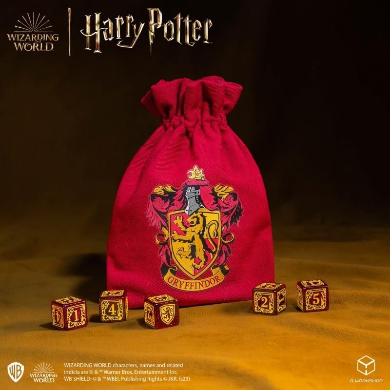 Q Workshop Harry Potter pack dés Gryffindor Dice & Pouch Set (5)