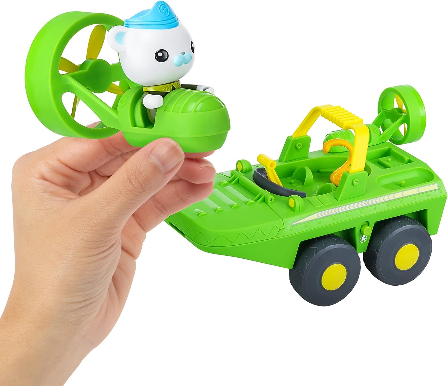 Octonauts Above & Beyond, Deluxe Toy Vehicle & Figure, Gup-K And Captain Barnacles Pack, Includes 3 In 1 Vehicle Including 2 Swamp Speeders, With Chomping Jaws, Disc Launcher and Captain Barnacles
