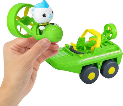 Octonauts Above & Beyond, Deluxe Toy Vehicle & Figure, Gup-K And Captain Barnacles Pack, Includes 3 In 1 Vehicle Including 2 Swamp Speeders, With Chomping Jaws, Disc Launcher and Captain Barnacles
