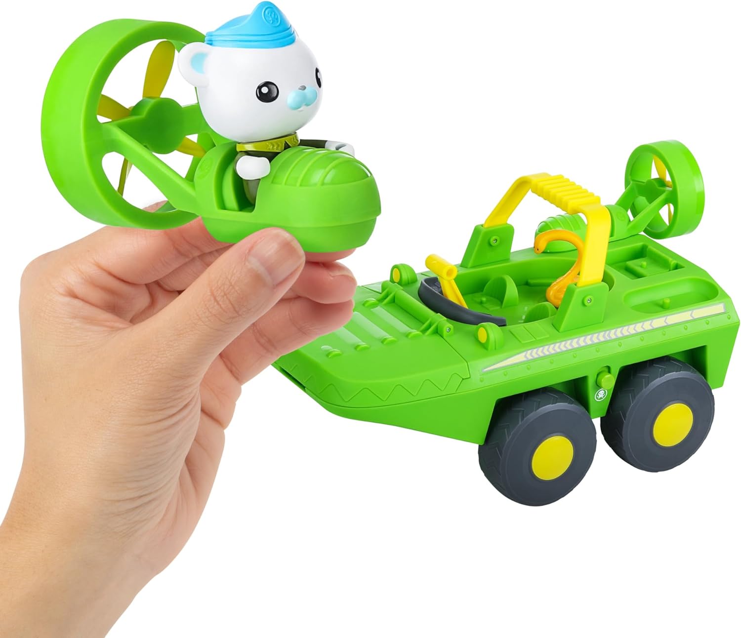 Octonauts Above & Beyond, Deluxe Toy Vehicle & Figure, Gup-K And Captain Barnacles Pack, Includes 3 In 1 Vehicle Including 2 Swamp Speeders, With Chomping Jaws, Disc Launcher and Captain Barnacles