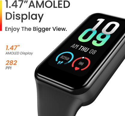 Amazfit Band 7 Activity Fitness Tracker, Always-on Display Smart Watch, Up to 18-Day Battery Life, 24H Heart Rate & SpO₂ Monitoring, 5 ATM Water Resistant, 120 Sports Modes, Alexa Built-in, Black Band 7 Black