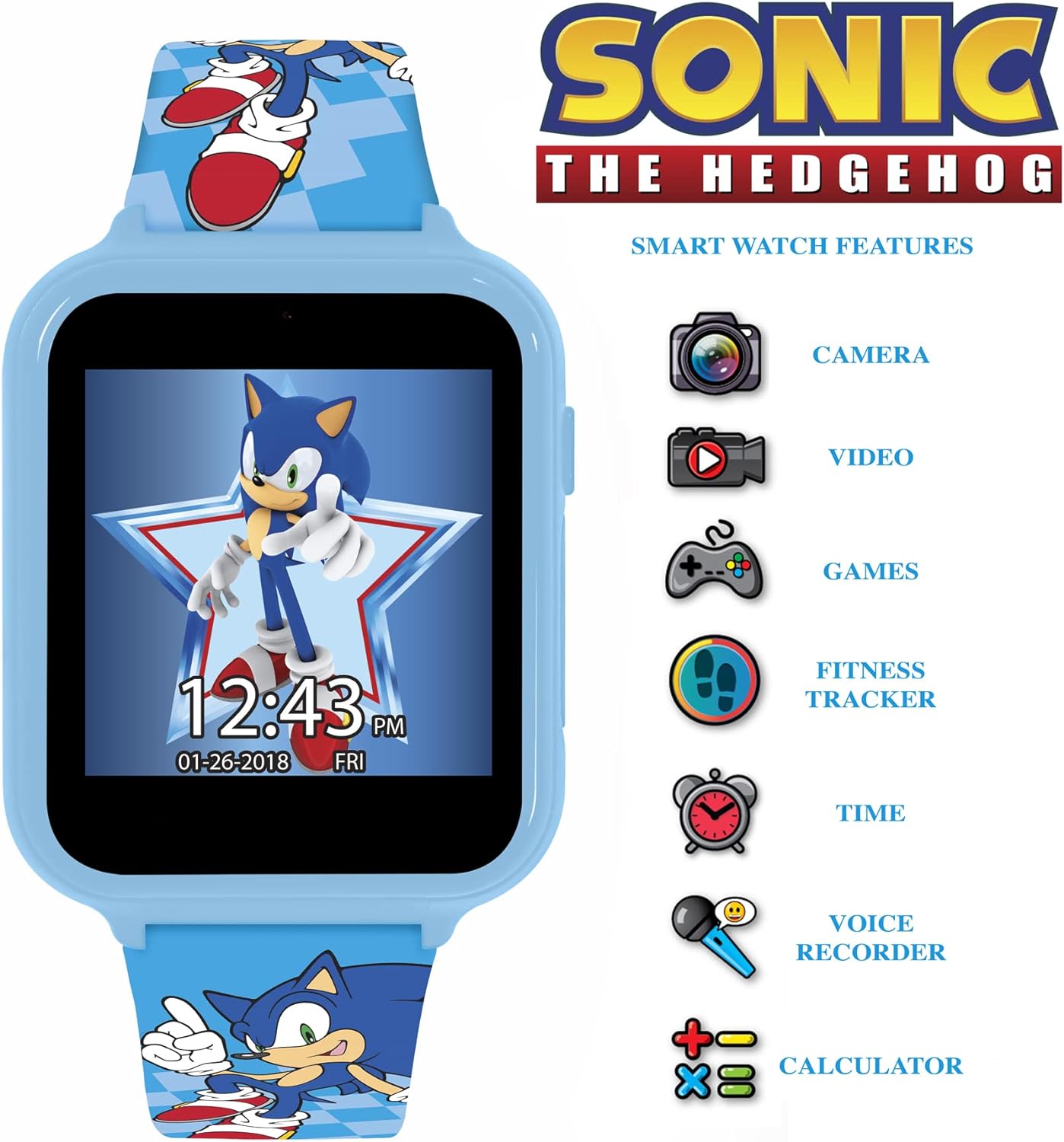 Sonic , Jungen Smart-Watch, Blue Printed, SNC4055