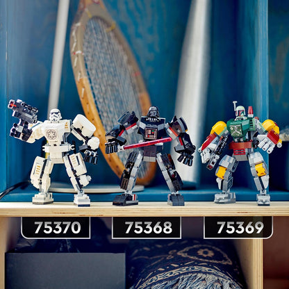 LEGO Star Wars Darth Vader Mech, Buildable Action Figure Model with Jointed Parts, Minifigure Cockpit and Large Red Lightsaber, Collectible Toy for Kids, Boys, Girls Aged 6 and Up 75368 Single