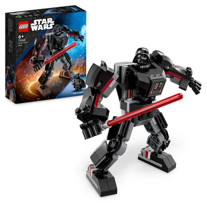 LEGO Star Wars Darth Vader Mech, Buildable Action Figure Model with Jointed Parts, Minifigure Cockpit and Large Red Lightsaber, Collectible Toy for Kids, Boys, Girls Aged 6 and Up 75368 Single